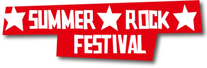 Banner des Summerrockfestivals Banner mit Schriftzug "Summerrockfestival"